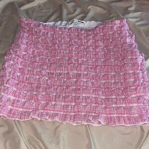 Fashion Nova Pink Smocked Mini Skirt